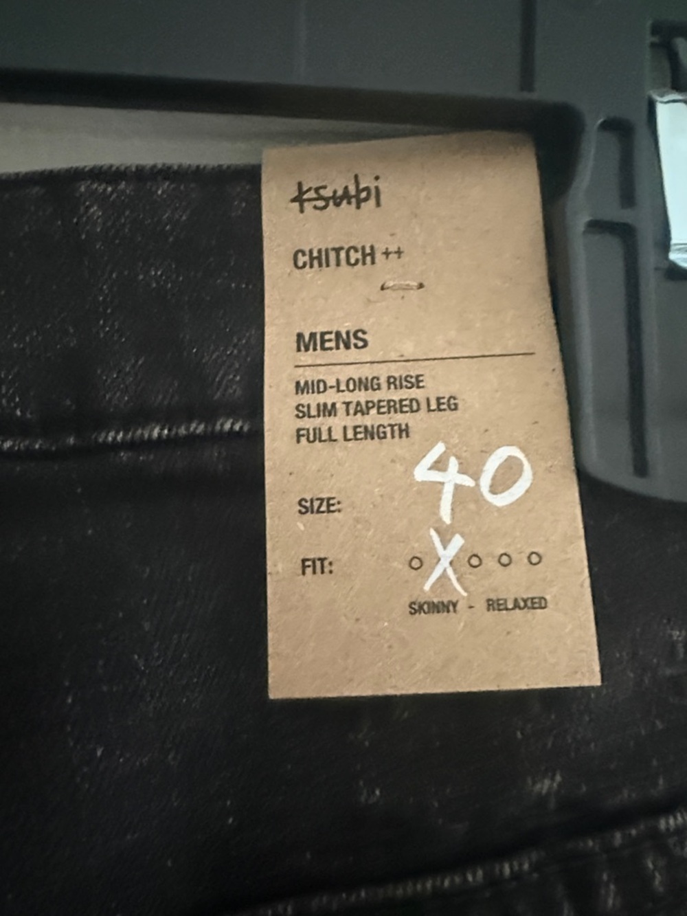Ksubi Black Slim Straight Jeans with White Back-Pocket Graphic - Picture 4 of 6